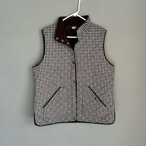 Lands End Primaloft Size L Gingham Plaid Quilted Insulated Vest Barn Chore